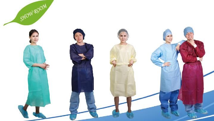 Nonwoven Hospital Patient′s Gown for Adults with Short Sleeves