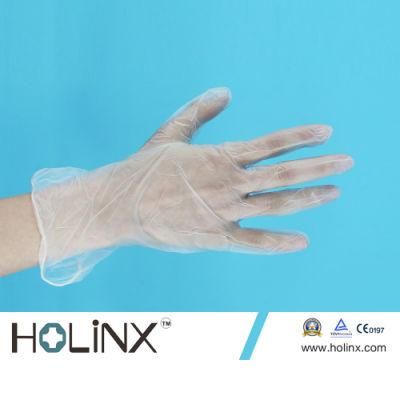 Disposable Safety Protective Clear Vinyl Powder Latex Glove