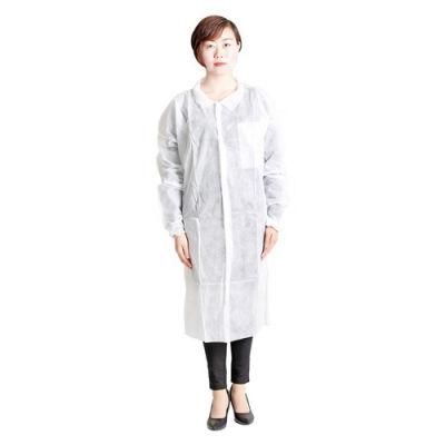 Disposable Non Woven Lab Coat with Buttons and Pockets
