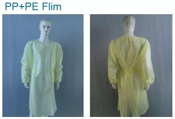 Disposable Operation Gown Polypropylene Isolation Gown with Knit Cuff, Non Woven Isolation Gown Operating Coat