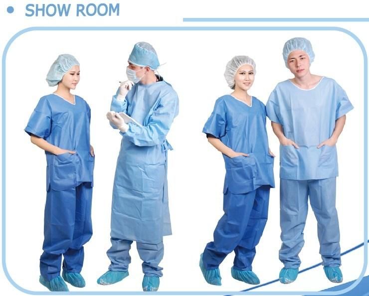 Disposable Non Woven Hospital Patient Surgical Scrub Suits for Woman Size M/L/XL/XXL