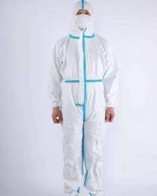 Chemical Splash Protection Reinforced Seam Taped Disposable Coverall