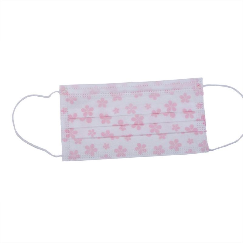 OEM Full Print Pattern Multi Colour 3 Ply Disposable Surgical Face Mask White List En14683 Type Iir