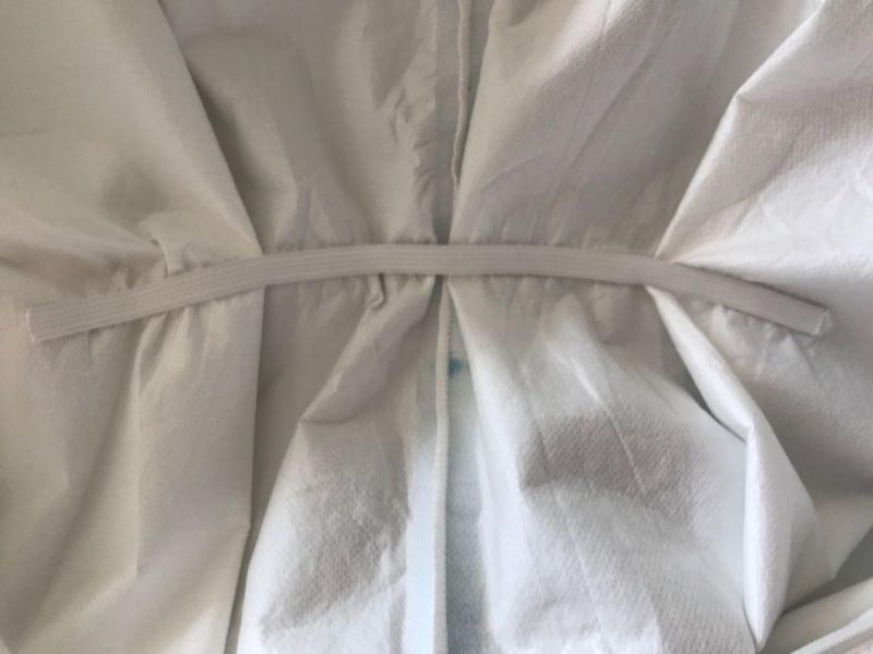 White Taped Waterproof Safety Body Protective Non Woven Fabric Asbestos Removal Disposable Coverall