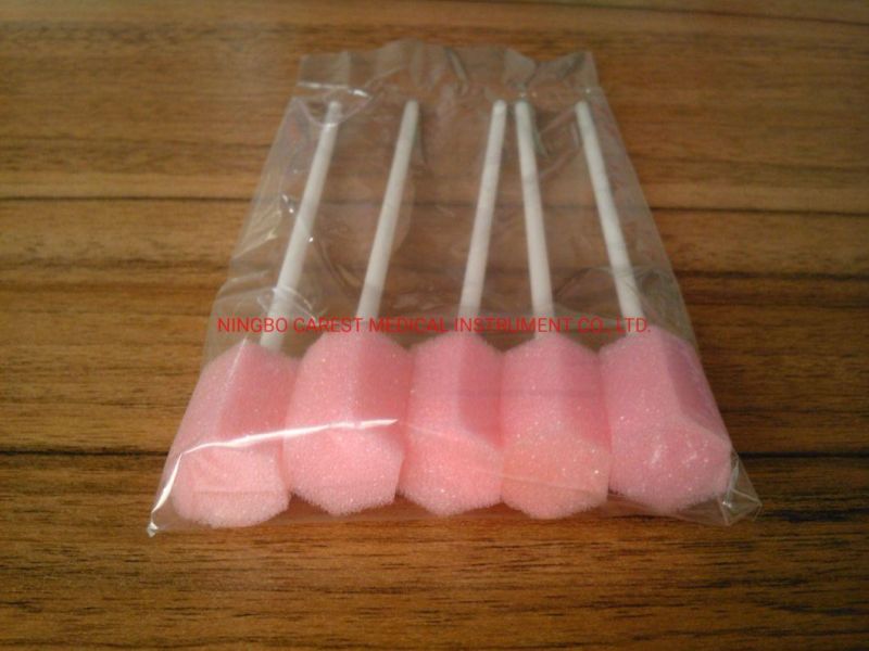 Disposable Oral Sponge Stick Medical Grade Sponge, Food Grade Glue & Stick
