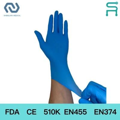 S-XL Size Powder Free 510K En455 FDA CE Disposable Nitrile Examination Gloves