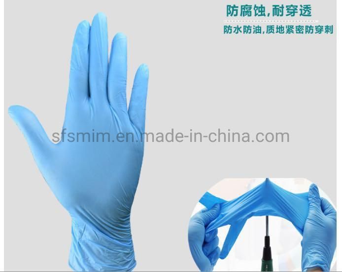 Blue and Black Powder Free Nitrile Gloves Ce Certficate
