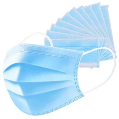Blue 3 Ply Non Woven Cheap Wholesale Disposable Earloop Face Mask with Custom Logo