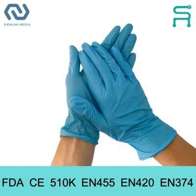 Fast Delivery Powder Free Disposable Nitrile Examination Gloves with Free Sample
