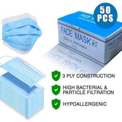 Disposable Nonwoven Earloop 3 Ply Medical Face Mask