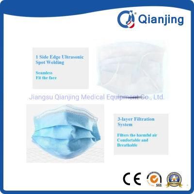 3ply Masks with Comfortable Earloop Disposable Medical Face Mask