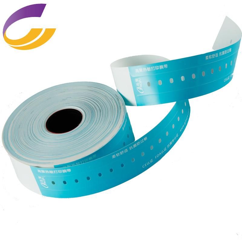 One Time Use Printable Thermal Barcode Hospital ID Band for Patients