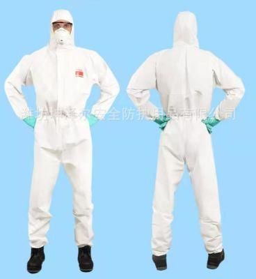 CE/ISO/Ucka Type 5/6 Disposable Suit Coverall Safety PPE Protective Non Woven Coverall Medical Waterproof Disposable Coverall with Hood