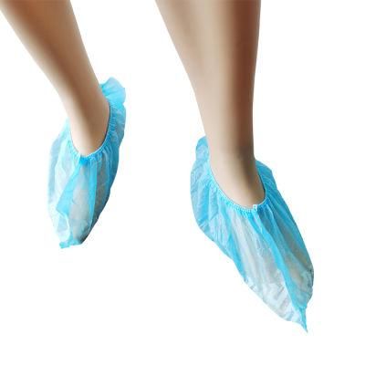 Automatic Machine Made Clean Room Light Weight Embossing Blue Anti-Slip Supplier SBPP Non Woven Shoe Cover