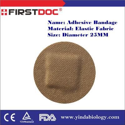 High Quality OEM Diameter 25mm Elastic Fabric Material Tan Color Adhesive Bandages