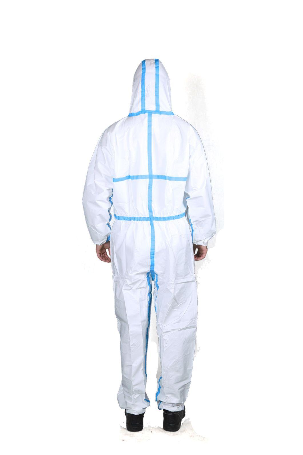 Type4/5/6 Disposable Safety Clothing Coverall with Reflective Tape