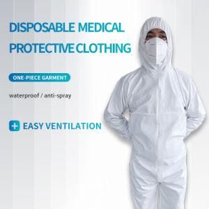 Promotion Price for One Time Using Protective Overall Clothing with Breathable PP+PE Material