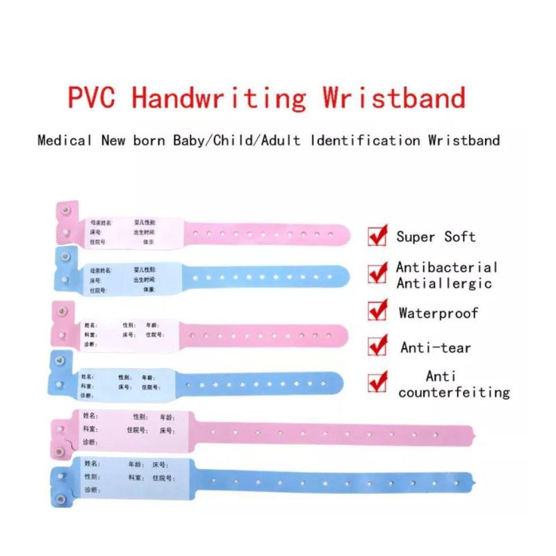 Hospital ID Wristband Vinyl Identification Bands Bracelet for Baby Children
