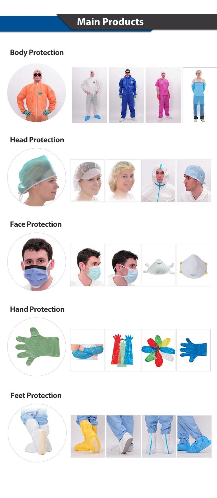Hot Sale KN95 En14683 Bfe99 Earloop Elastic Protective PP 3 Ply Face Mask