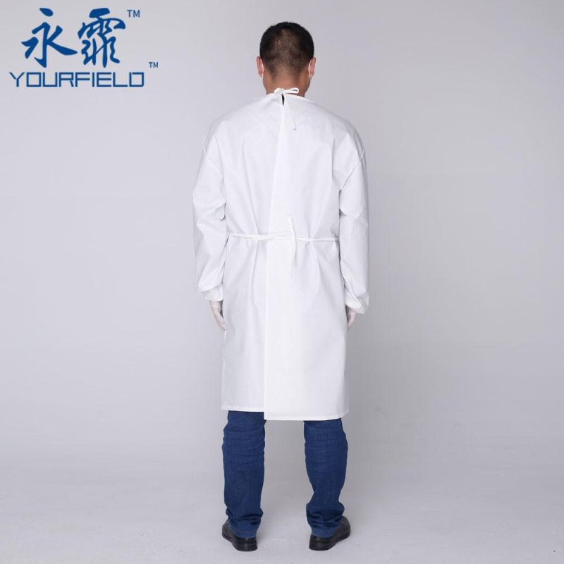 Factory Medical Consumable SMS Standard Disposable Non-Sterile Isolation Gown