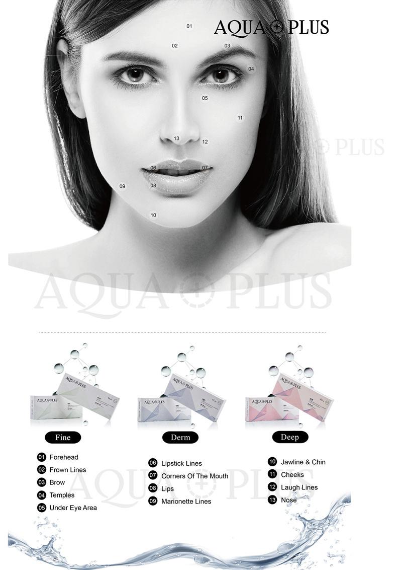 2019 Aqua Plus Hyaluronic Acid Injectable Filler Cross Linked Filler 1ml 2ml 10ml