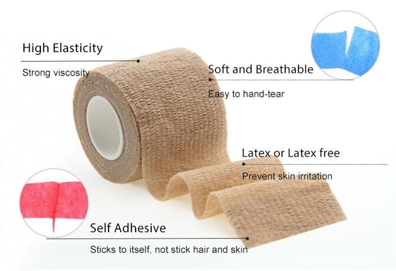 Printed Self Adhesive Elastic Bandage/ Elastic Tape Cohesive Tattoo Self Adehere Grip Cover Wrap