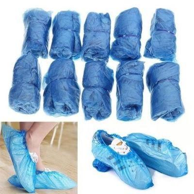 Custom Wholesale 100PCS/Bag Thicken Disposable PE Shoe Covers with Elastic Rubber Around All Parts