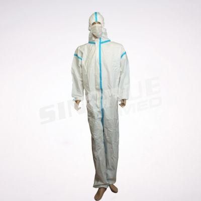 Hospital Disposable PP PE Film SMS Overall Gown Protection Suit