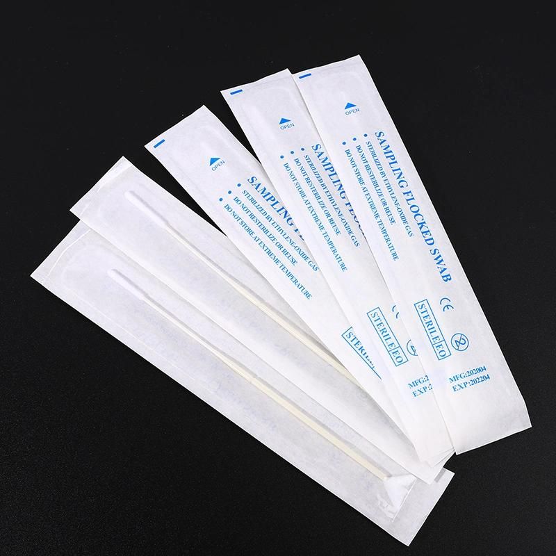 Disposable Throat/Oral Sampler Collection Individual Packing Transport Saliva Swab with Flocked Tip