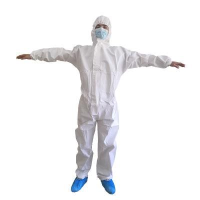 High Quality Safety PPE Suit Workwear Disposable Coverall PP PE White Protective Clothing