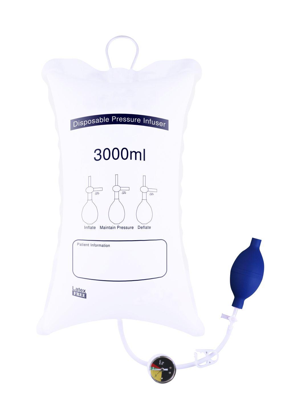 Reusable Pressure Infusion Bag, Pressure Infuser with Aneroid Gauge