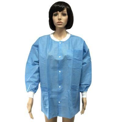 Disposable Nonwoven PP SMS Microporous Medical Lab Coat