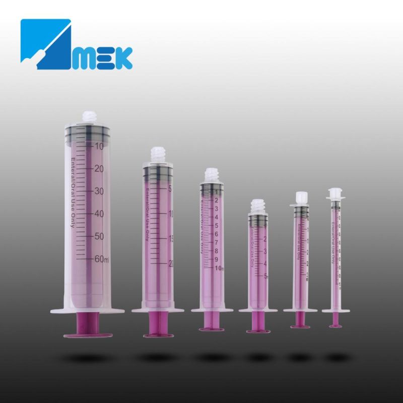 Amber Oral Syringe for Medicine or Feeding Use with Single Ring