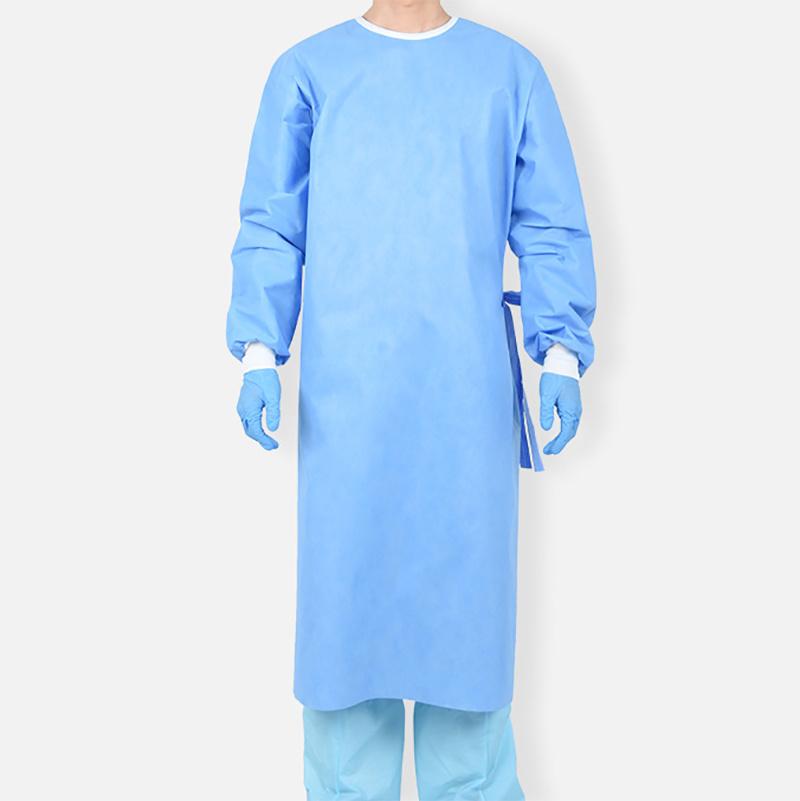 Disposable Isolation Gown Non Sterile with Knitted Cuffs Made in China Protective Clothes
