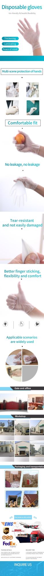 Food Grade Inspect Cheap Disposable PVC Gloves for Supermaket