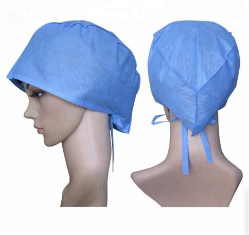 Surgical Doctor Disposable Protective Cap with Ties for Hospital
