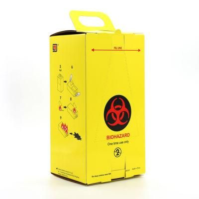 Medical Hospital Biohazard Cardboard Paper Safety Box Sharp Container Needle and Medical Consumables