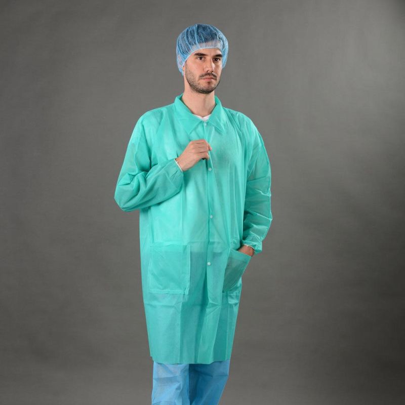 Green Doctor Robe Disposable Lab Coat M/L/XL/XXL/Xxxl Customize