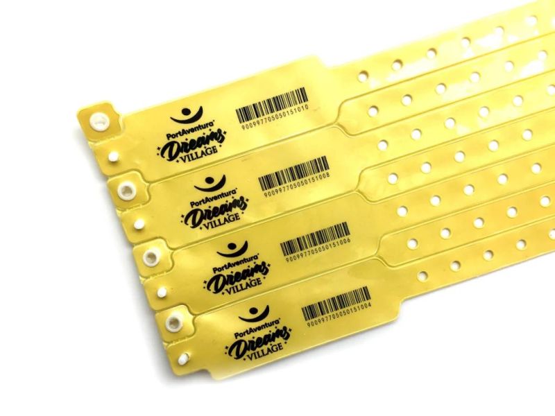 PVC Adult Waterproof Wide Shape Barcode Wristbands