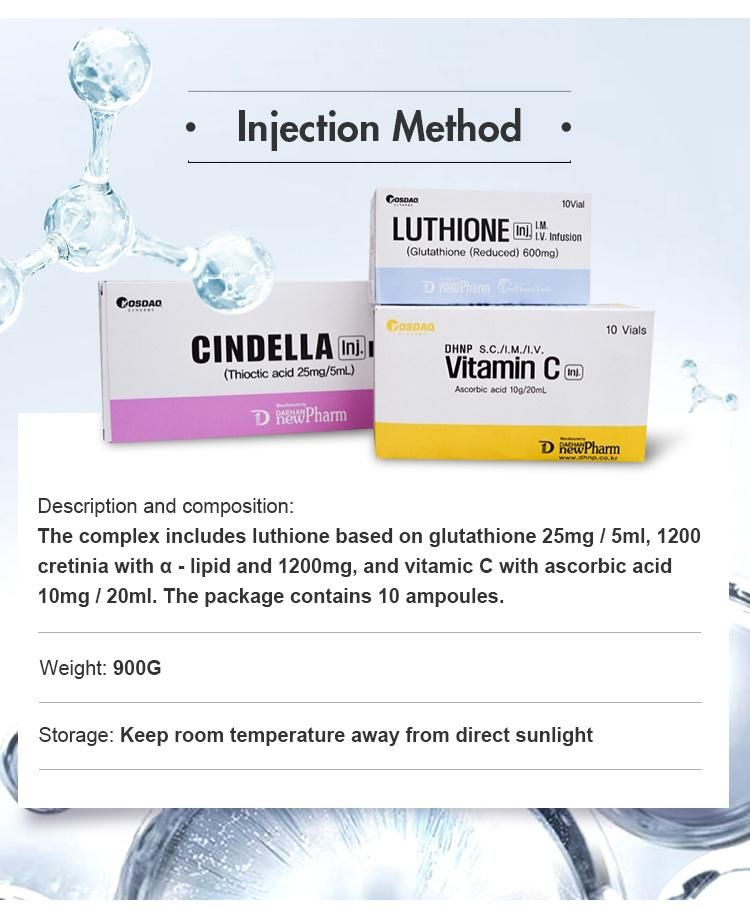Cindella Luthione Thioctic Acid Glutathione Vitamin C Skin Whitening Injection