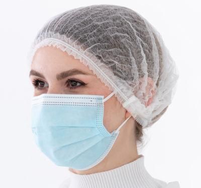 Non Woven Double Elastic Surgical Head Hair Cover Nonwoven Disposable Hair Net Cap Clip Caps Medical Bouffant Cap