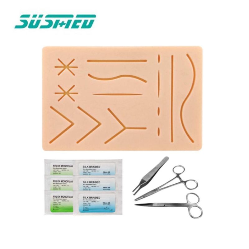 Medical Silicone Suturing Pad Human Skin Training Model Suture Practice Kit