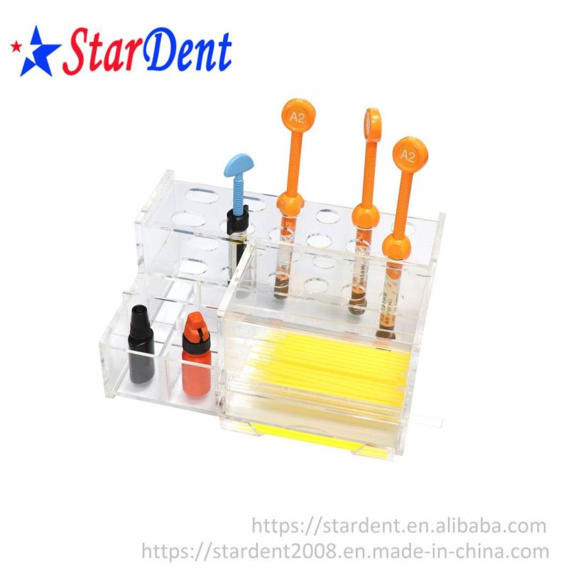 Dental Filling Material Adhesive Syringe Holder Acrylic Organizer Holder with Holes