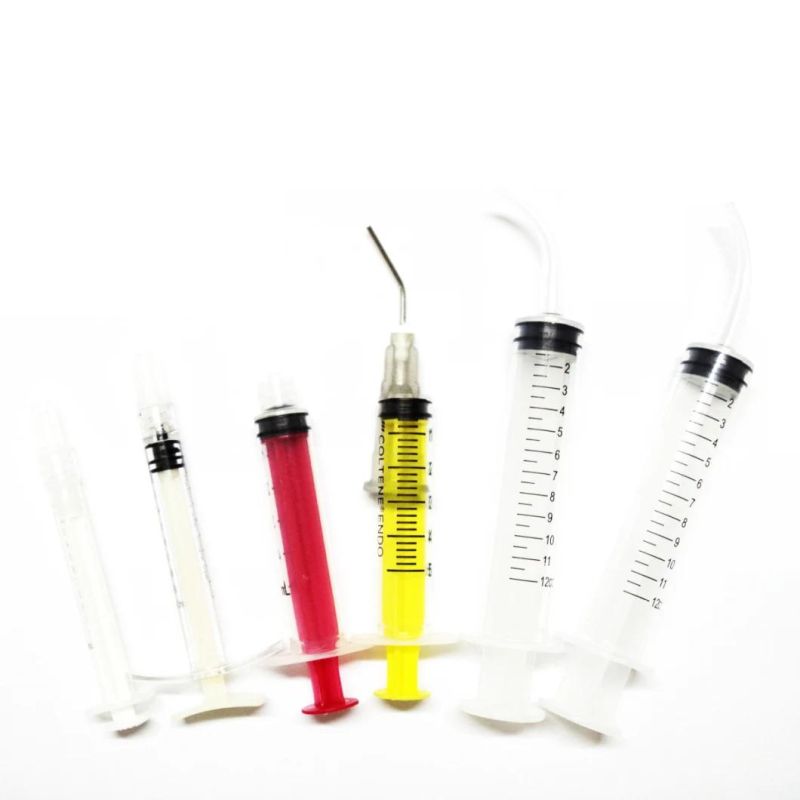 Disposable Plastic Triple Curved Dental 3 Ways Syringe for Oral