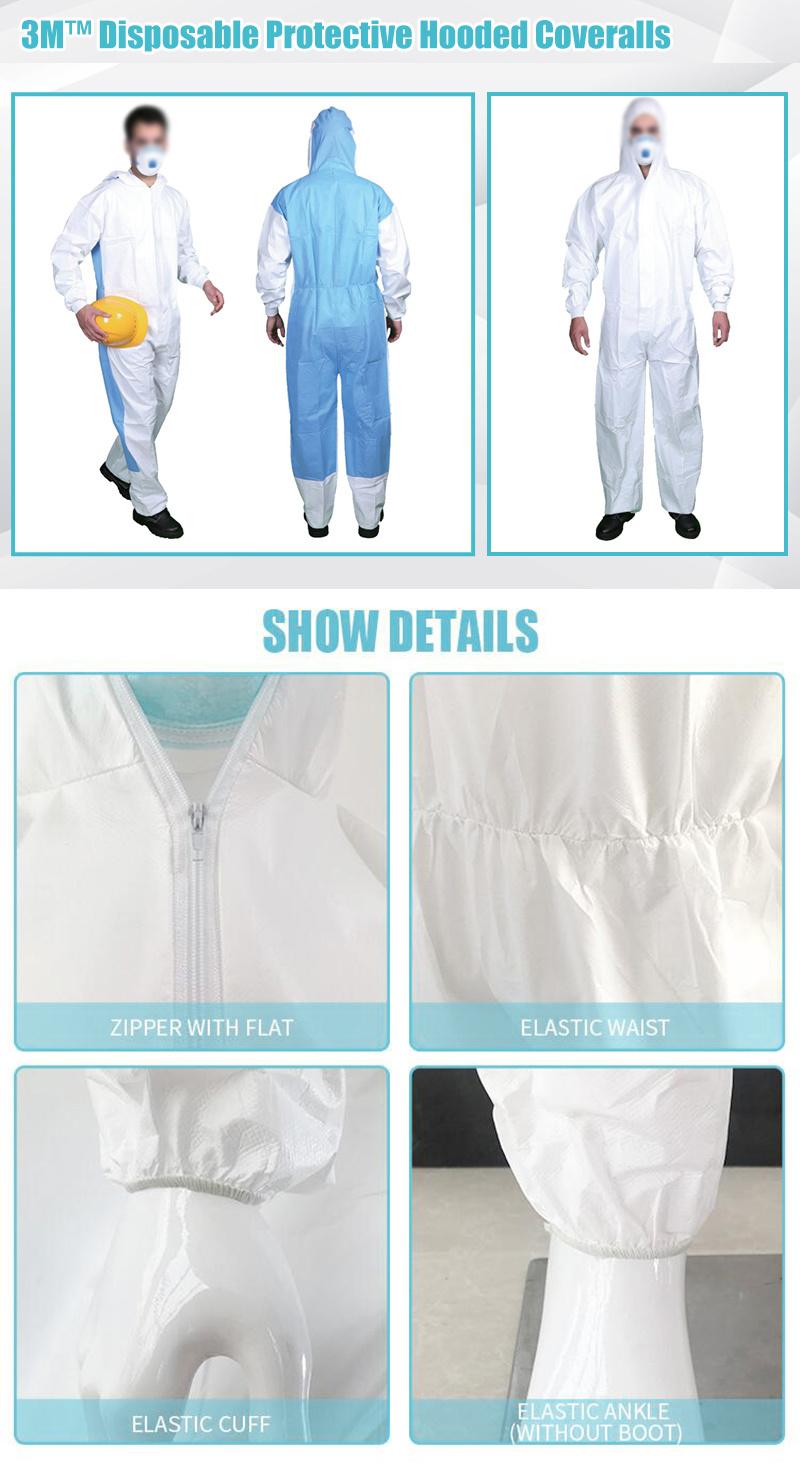 Whole Size SMS 50-55GSM Type 5/6 Healthcare Medical Disposable Coverall/Overall