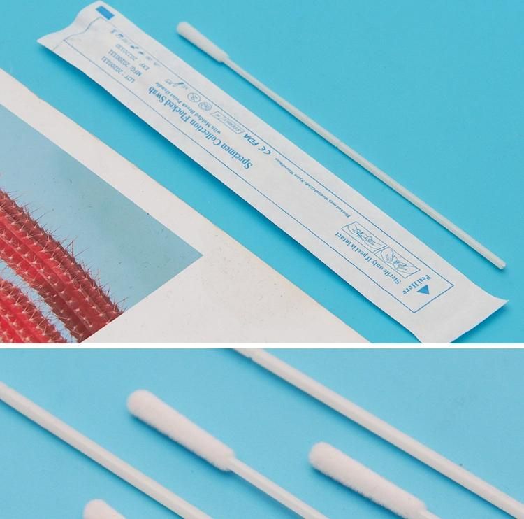 Disposable 6inch Sterile Collection Flock Nasopharyngeal Oral Nasal Swab