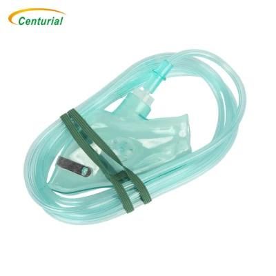 CE ISO Approved Medical PVC Disposable Oxygen Face Mask with Tubing