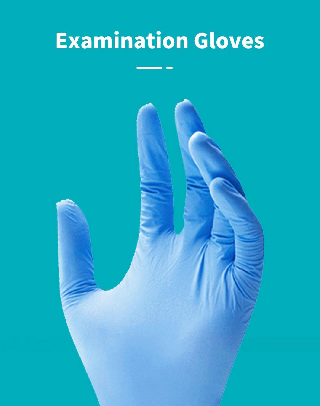 Disposable Blue Thicken Surgical Powder Free Nitrile Glove for Personal Protect