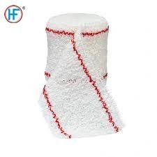 Mdr CE Approved Cleaning Resistant Disposable Hemostasis Red Line Dressing Cotton Crepe Bandage