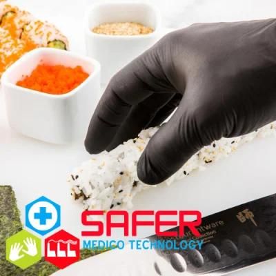 Disposable Black Vinyl Gloves Safety Hand Protective Service Grade